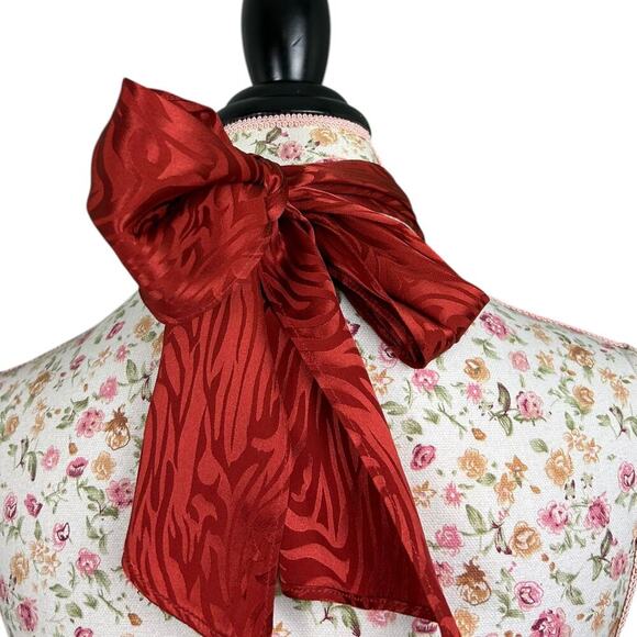 Ronny Kobo June Tiger Jacquard Halter Top Orange Red Silk Blend Small Blouse - Picture 9 of 11